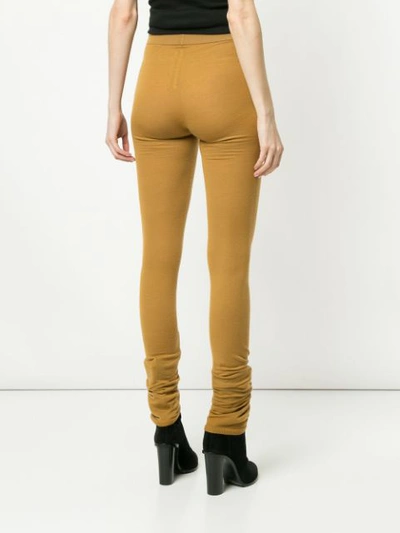 Shop Rick Owens Knitted Leggings - Yellow