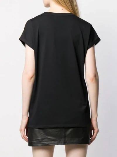 Shop Balmain Logo T-shirt In Black