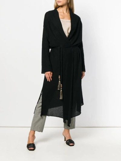 Shop Forte Forte Asymmetric Long Knitted Top - Black