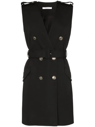 Shop Givenchy Belted Double-breasted Dress In Black