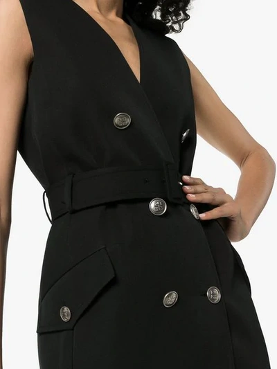 Shop Givenchy Belted Double-breasted Dress In Black