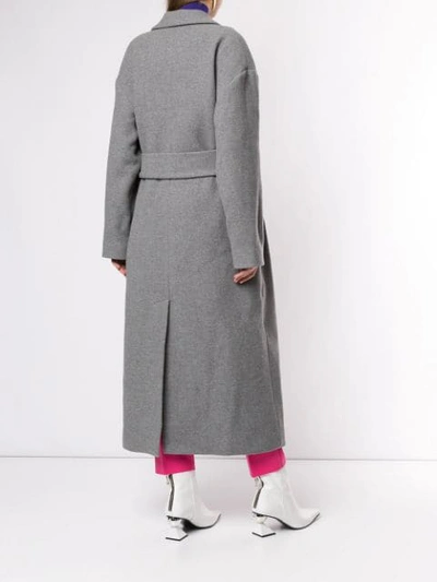 Shop Msgm Double-breasted Coat In Grey