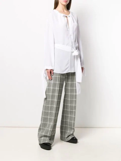 Shop Stella Mccartney Tie Waist Loose-fit Blouse In White