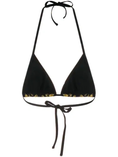 VERSACE BAROCCO PRINT BIKINI TOP - 黑色