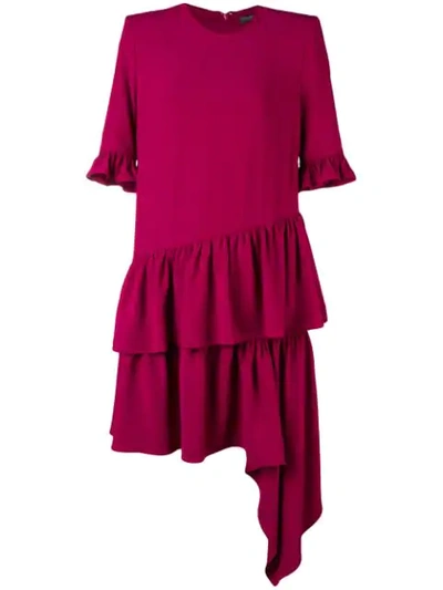 Shop Alexander Mcqueen Asymmetric Drape Dress In Pink