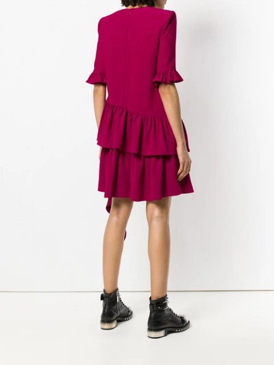 Shop Alexander Mcqueen Asymmetric Drape Dress In Pink