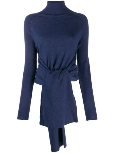 Shop Jw Anderson Roll Neck Knitted Top In Blue