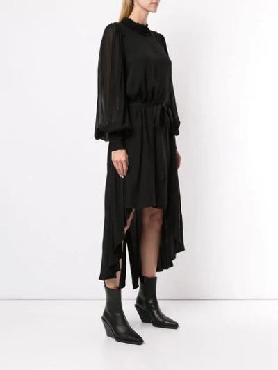 Shop Ann Demeulemeester Chiffon Blouson Dress In Black