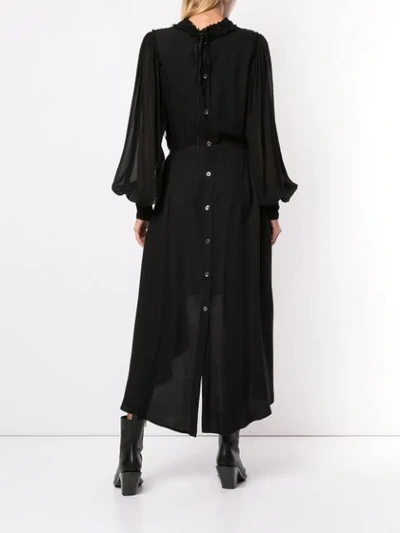 Shop Ann Demeulemeester Chiffon Blouson Dress In Black