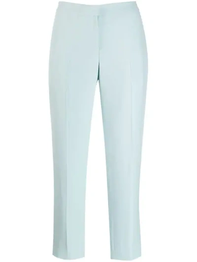 ALEXANDER MCQUEEN CROPPED TAILORED TROUSERS - 蓝色