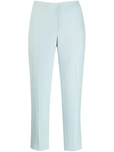 Shop Alexander Mcqueen Cropped-hose In Blue