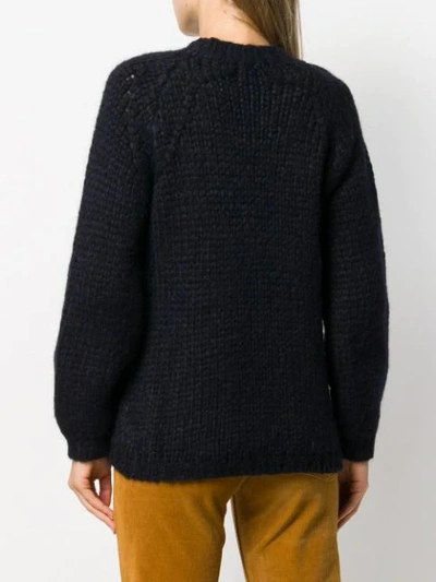 Shop Vanessa Bruno Cable Knit Jumper In Blue