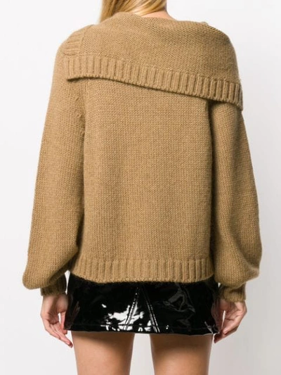 Shop N°21 Knitted Buttoned Sweater In Brown