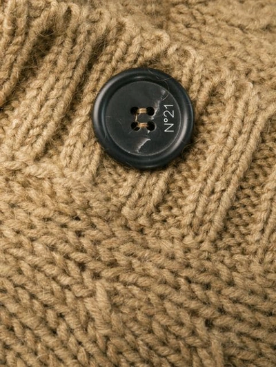 Shop N°21 Knitted Buttoned Sweater In Brown