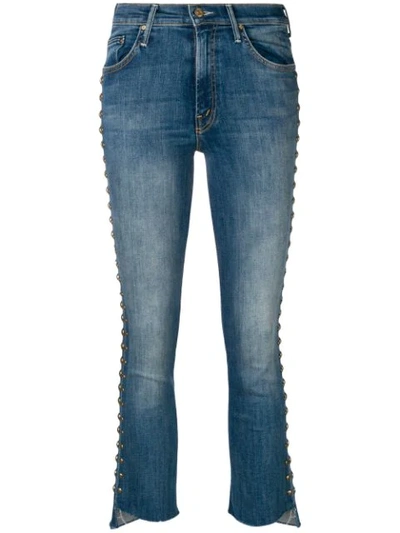 Shop Mother Stud Embellished Jeans - Blue