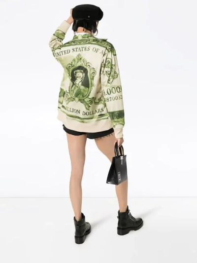 Shop Moschino Bank Note Print Sweatshirt In Green