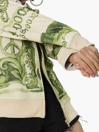 Shop Moschino Bank Note Print Sweatshirt In Green