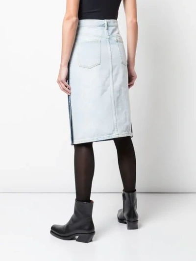 Shop Maison Margiela Double-denim Skirt In Blue