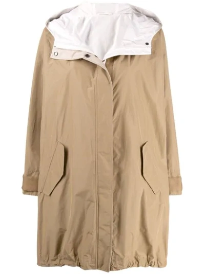 Shop Brunello Cucinelli Hooded Rain Coat In C7152