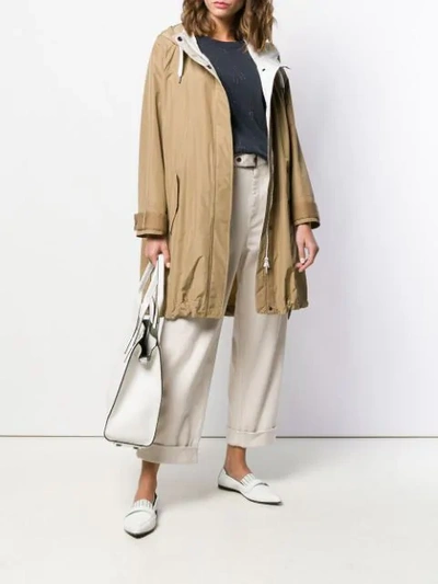 Shop Brunello Cucinelli Hooded Rain Coat In C7152