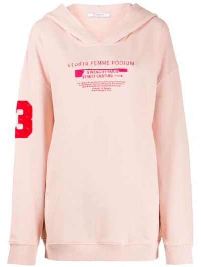 Shop Givenchy Studio Print Hoodie In Pink