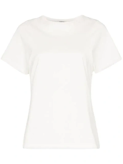 Shop Totême Espera Short Sleeve Cotton T-shirt In White