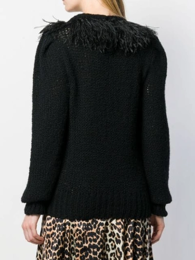 Shop Philosophy Di Lorenzo Serafini Fringed Knit Sweater In Black