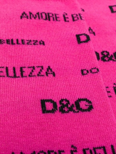 Shop Dolce & Gabbana Slogan Socks - Pink
