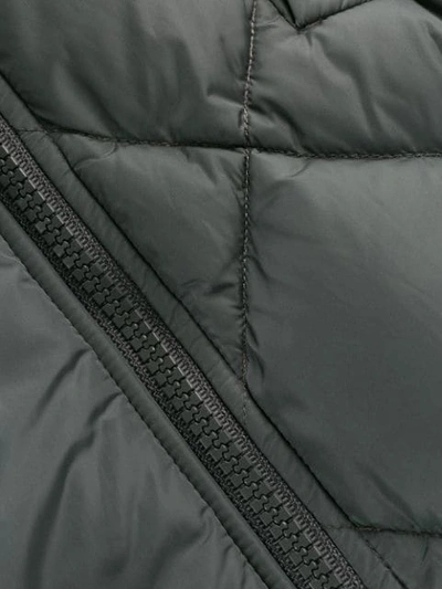 Shop Prada Oversized Quilted Coat In Grey