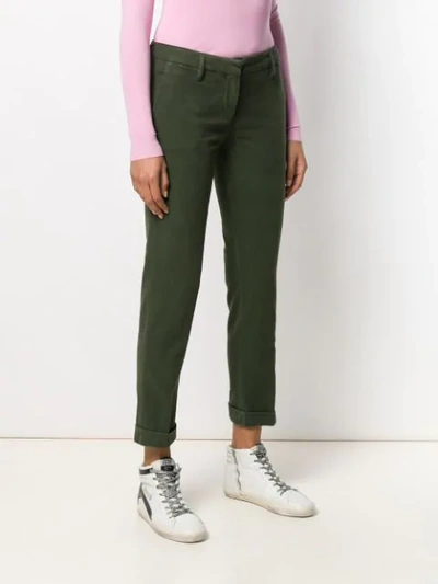 Shop Aspesi Slim Fit Trousers In Green