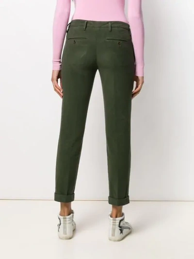 Shop Aspesi Slim Fit Trousers In Green