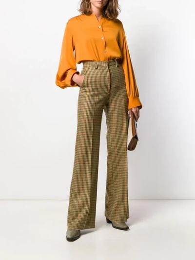 Shop Vince Shirred Back Blouse In Orange