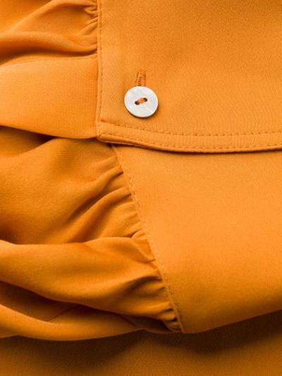 Shop Vince Shirred Back Blouse In Orange