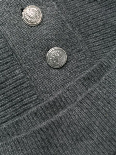 Shop Stella Mccartney Button Placket Jumper In Grey