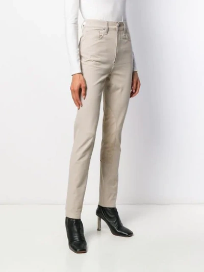 Shop Helmut Lang High Waisted Riders In Neutrals