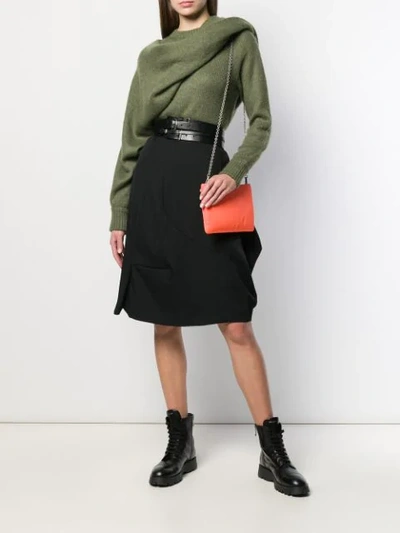 Shop Comme Des Garçons Asymmetric Midi Skirt In Black