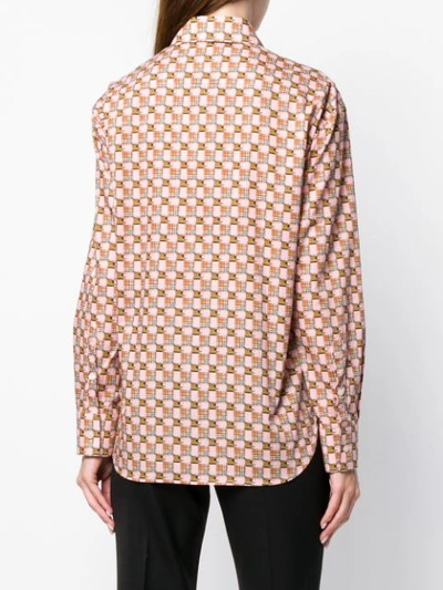 Shop Burberry Printed Button Down Shirt In Pink