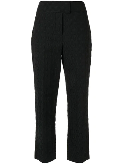 Shop Rebecca Taylor Jacquard Trousers In Black