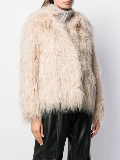 Shop Bellerose Oversized Faux-fur Jacket In Neutrals