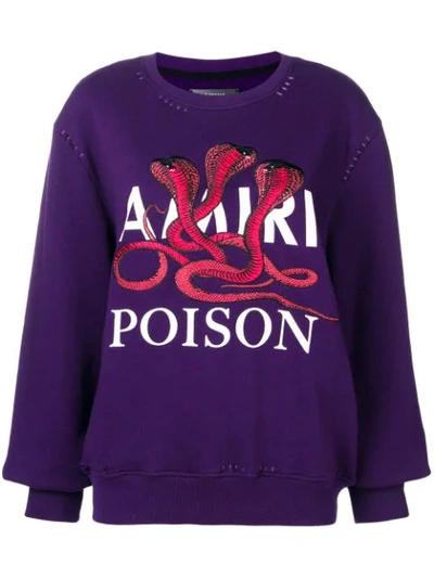 Shop Amiri Embroidered Sweatshirt In Purple