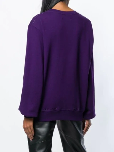 Shop Amiri Embroidered Sweatshirt In Purple