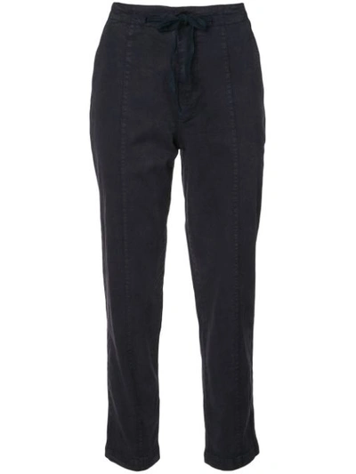 Shop Alex Mill Cropped Drawstring Trousers In Blue