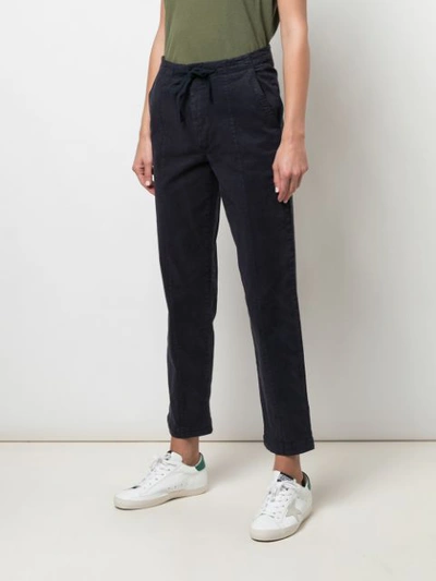 Shop Alex Mill Cropped Drawstring Trousers In Blue