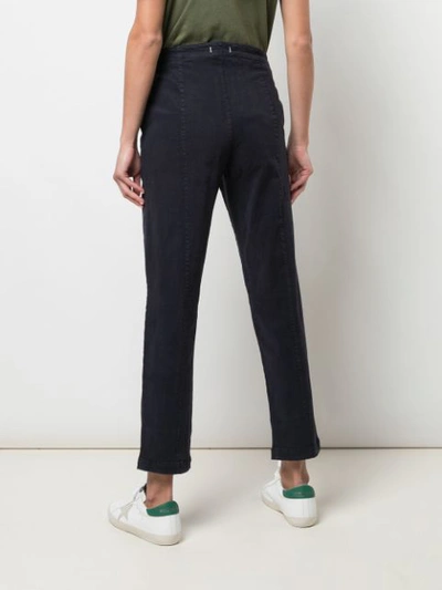 Shop Alex Mill Cropped Drawstring Trousers In Blue