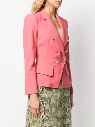 Shop Elisabetta Franchi Double Breasted Blazer In Pink