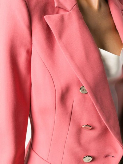 Shop Elisabetta Franchi Double Breasted Blazer In Pink