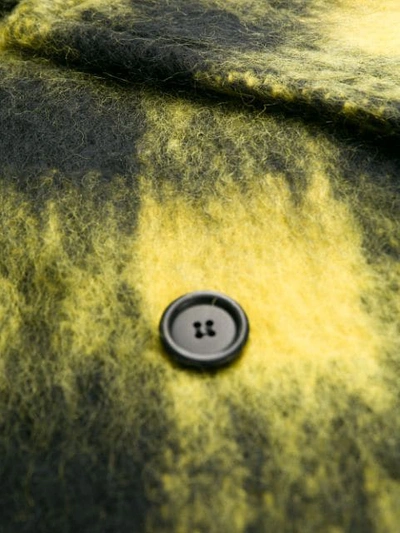 Shop Maison Margiela Double-breasted Cape In 001f Hairy Check Black / Yellow