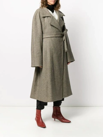 Shop Lemaire Belted Coat In Neutrals