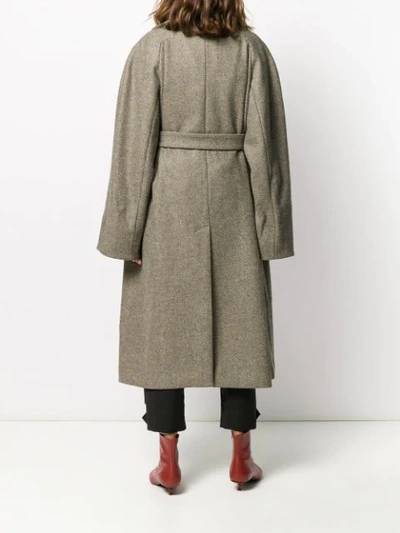 Shop Lemaire Belted Coat In Neutrals