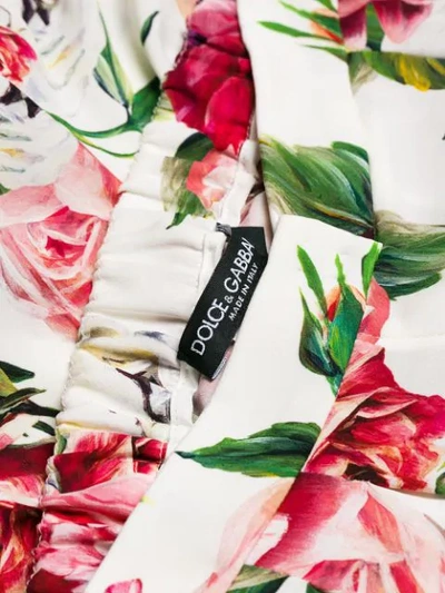 Shop Dolce & Gabbana Rose Print Shorts - White